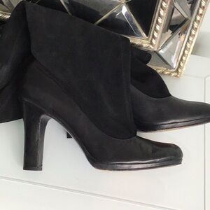 Vero Cuoio Vintage 90’s knee high heel leather boots with suede top